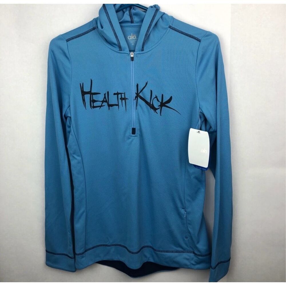 Alo Yoga Health Kick hoodie size medium blue new with tags - Picture 1 of 5